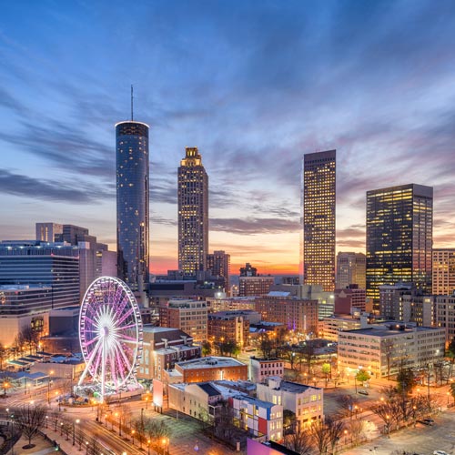Atlanta skyline at twilight