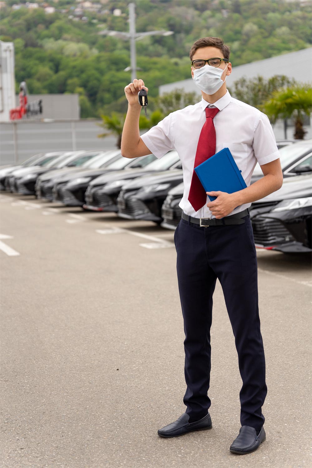 Valet attendant standing ready at an event